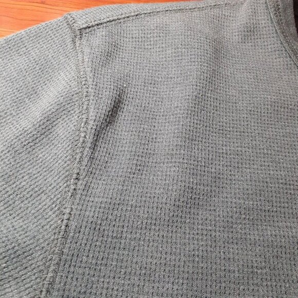 Anchor Blue Waffle Knit Long Sleeve Thermal Top Gray S - Picture 8 of 10